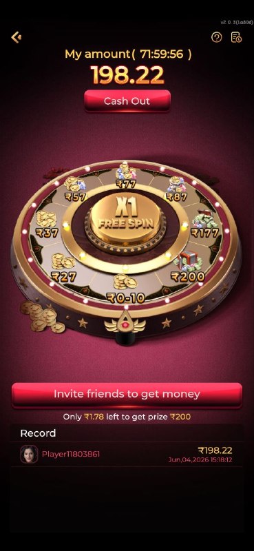 IV7 Game App free spin reward wheel with cash out feature and bonus prizes